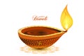 Dipawali is written in Hindi which means the festival of lights. Vector illustration of Diwali festival Diya Lamp