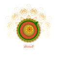 Dipawali is written in Hindi which means the festival of lights. Vector illustration of Diwali festival Diya Lamp