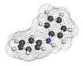 Diphenylamine antioxidant molecule. Used to prevent apple scald. 3D rendering. Atoms are represented as spheres with conventional