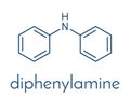 Diphenylamine antioxidant molecule. Used to prevent apple scald. Skeletal formula.