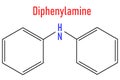 Diphenylamine antioxidant molecule. Used to prevent apple scald. Skeletal formula.