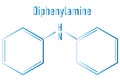 Diphenylamine antioxidant molecule. Used to prevent apple scald. Skeletal formula.