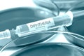 Diphtheria vaccination blue colored theme Royalty Free Stock Photo