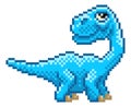 Diplodocus Brontosaurus Pixel Art Dinosaur Cartoon