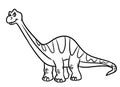 Diplodocus dinosaur Jurassic period coloring pages Royalty Free Stock Photo