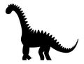 Diplodocus dinosaur silhouette isolated on white background Royalty Free Stock Photo