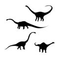 Diplodocus dinosaur vector silhouettes