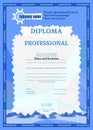 Diploma of blue on education complex texture