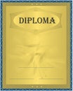 Diploma Blue Gold Royalty Free Stock Photo