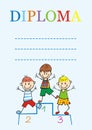 Diploma for boys, vector icon