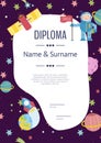 Diploma Cartoon Colorful Template