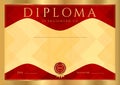 Diploma, Certificate of completion abstract design template, background