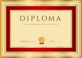 Diploma / Certificate template with red border