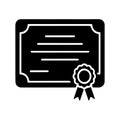 Diploma Or Degree Certificate Solid Icon Minimal Royalty Free Stock Photo