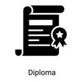 diploma glyph icon Royalty Free Stock Photo