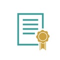 Colored Diploma, Graduate Certificate Icon Vector Template Royalty Free Stock Photo