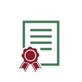Colored Diploma, Graduate Certificate Icon Vector Template Royalty Free Stock Photo
