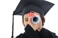 Diploma graduating little student kid Royalty Free Stock Photo