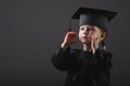 Diploma graduating little student kid Royalty Free Stock Photo