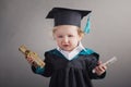 Diploma graduating little student kid Royalty Free Stock Photo