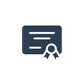 Diploma of honor solid flat icon. vector illustration Royalty Free Stock Photo