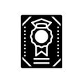 Black solid icon for Diploma, certificate and degree Royalty Free Stock Photo