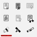 Diploma icon set Royalty Free Stock Photo