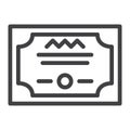 Diploma line icon