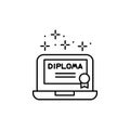 Diploma, notebook icon. Simple line, outline vector of online educationa icons for ui and ux, website or mobile application Royalty Free Stock Photo