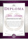 Diploma in the official, solemn, elegant, Royal style