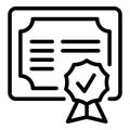 Diploma patent icon outline vector. Legal protection