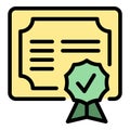 Diploma patent icon vector flat