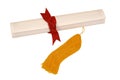 Diploma With Red Ribbon and Yellow Tassel