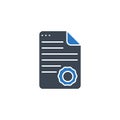 Diploma related vector glyph icon. Royalty Free Stock Photo