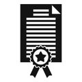 Diploma reputation icon, simple style