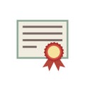 Diploma sign icon. Certificate diploma color symbol Royalty Free Stock Photo