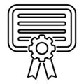 Diploma tech memory icon outline vector. Function data