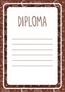 Diploma template for kids, certificate background with hand drawn school elements for kindergarten, school, preschool or