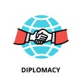 Diplomacy icon concept, politics collection