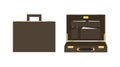 Diplomat illustration. Business case concept isolated icon in vector flat style
