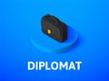 Diplomat isometric icon, isolated on color background Royalty Free Stock Photo