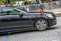 Diplomatic car during Military parade (Defile) in Republic Day (Bastille Day). Champs Elysees.