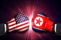 Diplomatic and Military conflict Concept between North Korea and USA