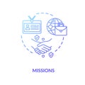 Diplomatic mission concept icon