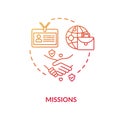 Diplomatic mission concept icon