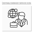 Diplomatic mission line icon