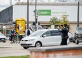 Diplomatic White Volkswagen car during Presidtial offical visit