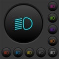 Dipped beam lights dark push buttons with color icons