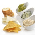 Dips With Chips And Toasts Royalty Free Stock Photo
