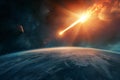 Dire Asteroid earth collision. Generate Ai